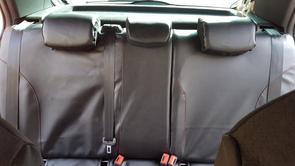 Sitzbezug aus Stoff mit Kunstlederverstärkung, Skoda Fabia, schwarz