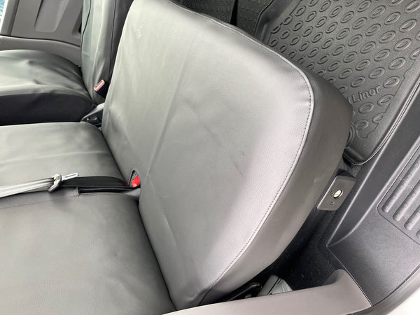 Kunstleder-Sitzbezug VW T6.1, grau/schwarz